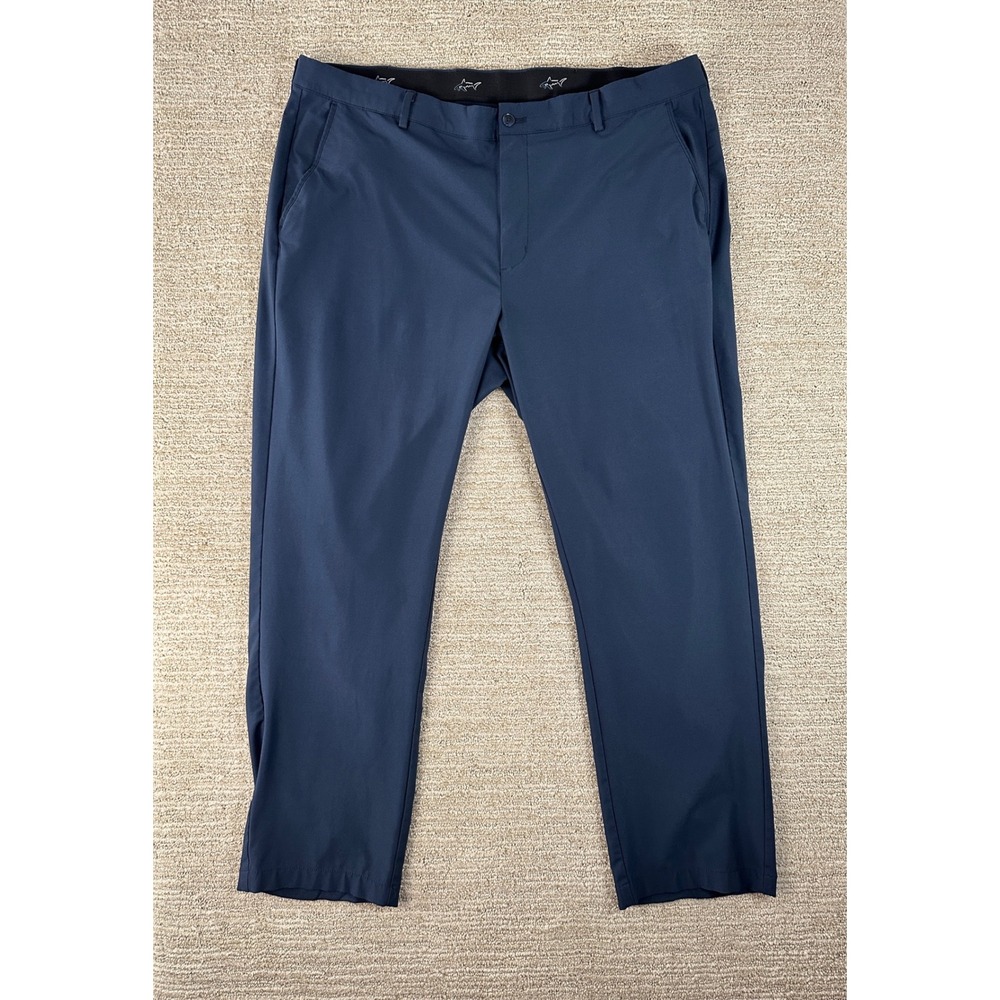 Greg Norman Shark Mens Golf Pants 40x30 Navy Blue Stretch Performance Trousers